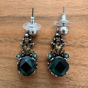 Beautiful green gemstone earrings - costume jewelry